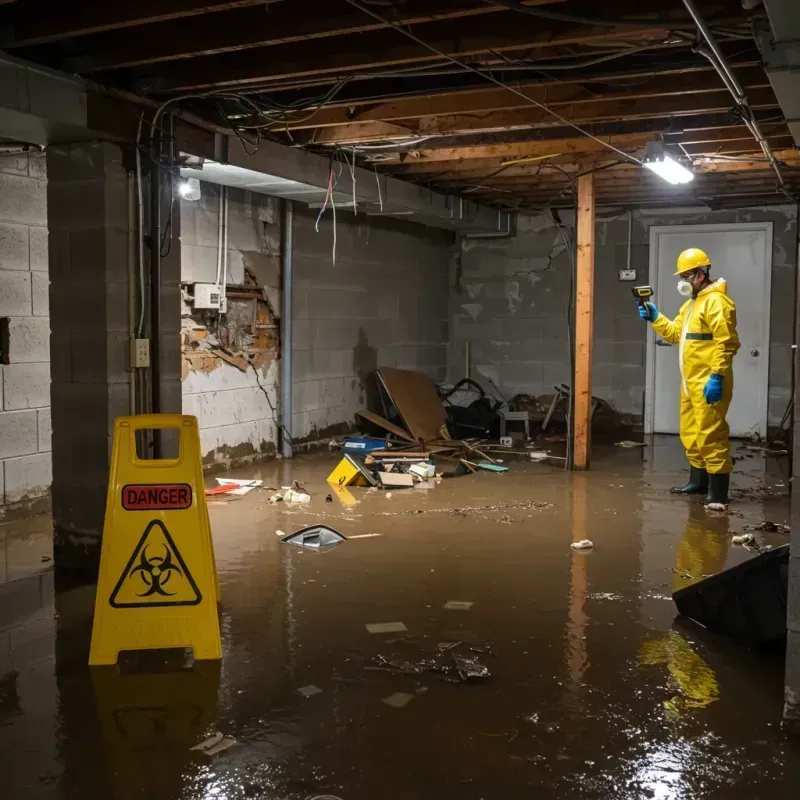 Flooded Basement Electrical Hazard in Cleary, MS Property